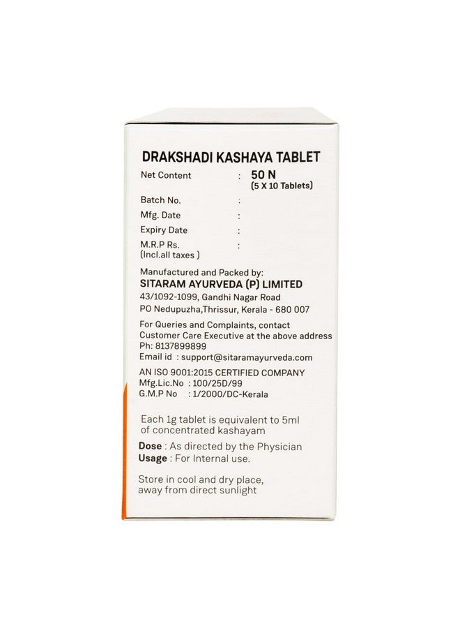 Sitaram Ayurveda Drakshadi Kashayam Tablets | Drakshadi Kashayam in Tablet Form (50 NOS) - Image 2