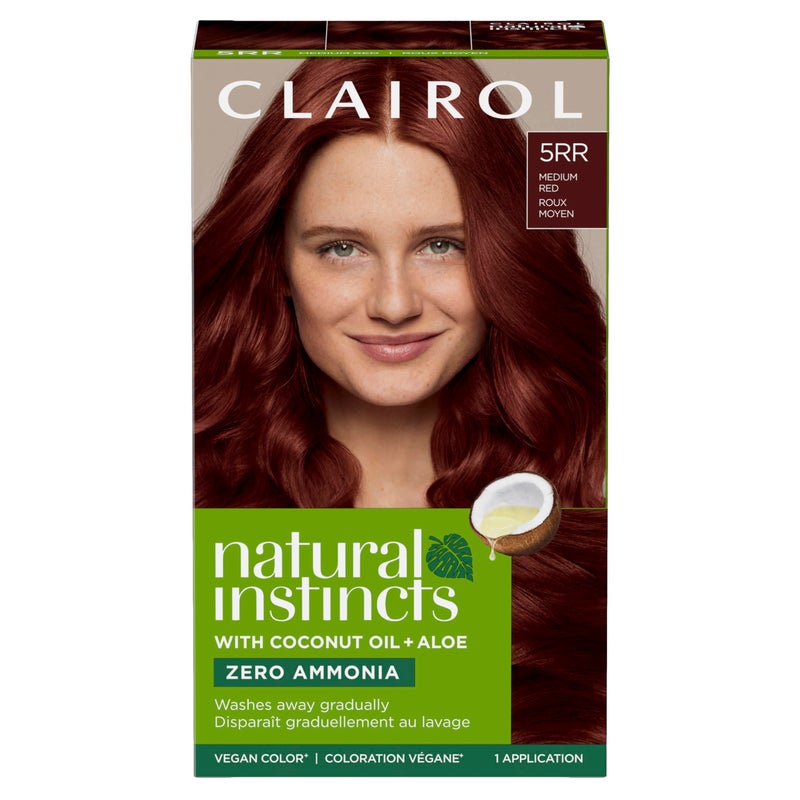 Clairol Natural Instincts Demi-Permanent Hair Dye, 5RR Medium Red Hair Color, Pack of 1 - Image 1