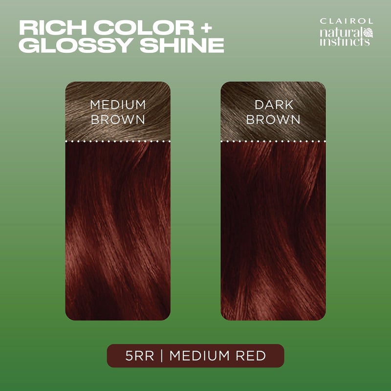 Clairol Natural Instincts Demi-Permanent Hair Dye, 5RR Medium Red Hair Color, Pack of 1 - Image 4