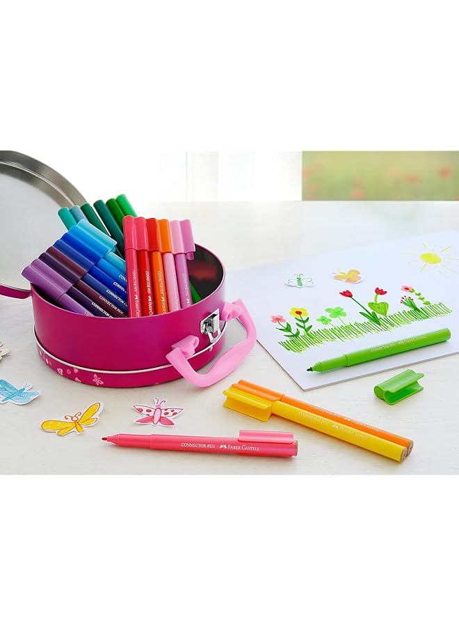 FABER-CASTELL Connector Fiber Tip Pen In Handbag Tin 33 Piece Set Multicolor  - Image 5
