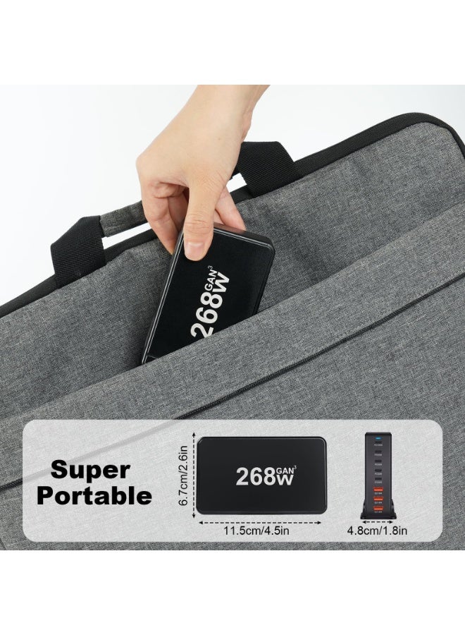 Multi USB Charger, 268W USB C Fast Charger 8Port USB C Plug, Portable USB and Type C Charging Station, Wall Charger Power Strip Adapter Compatible with iPhone/iPad/Airpods/Samsung/Huawei - Image 2