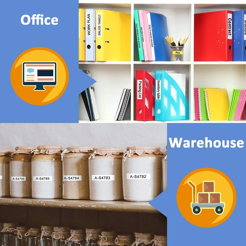 لايبل كينجدوم عبوة من 6 قطع من شريط ملصقات D1 أسود على أبيض، مقاس 12 مم، بديل لطابعة ملصقات Dymo 45013 S0720530، متوافقة مع آلات Dymo Labelmanager Labelwriter - Image 5