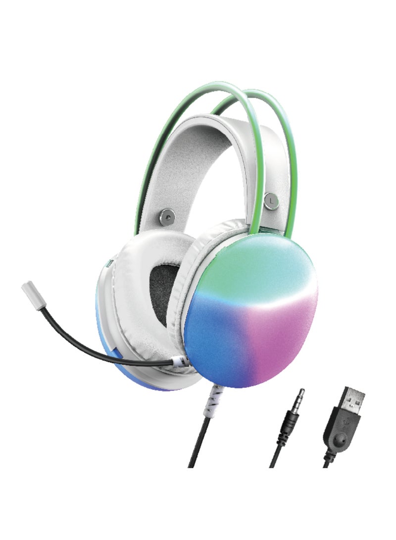 Rock Pow Wired Over Ear Gaming Headphone with Mic and LED Light for PS4 PS5 XOne XSeries NSwitch PC Headset for Computer Black - Image 1