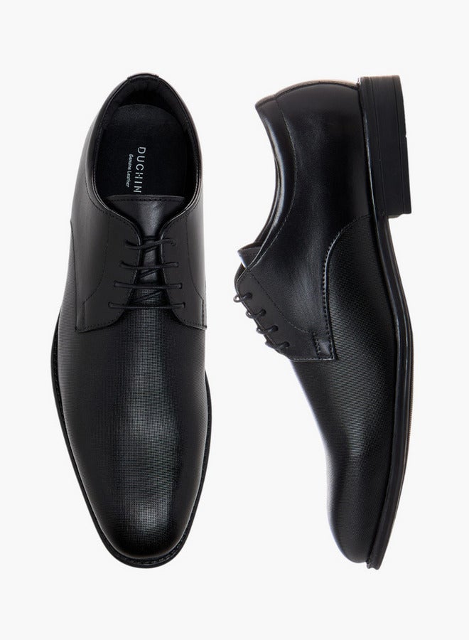 DUCHINI Men's Textured Lace-Up Derby Shoes  - Image 1