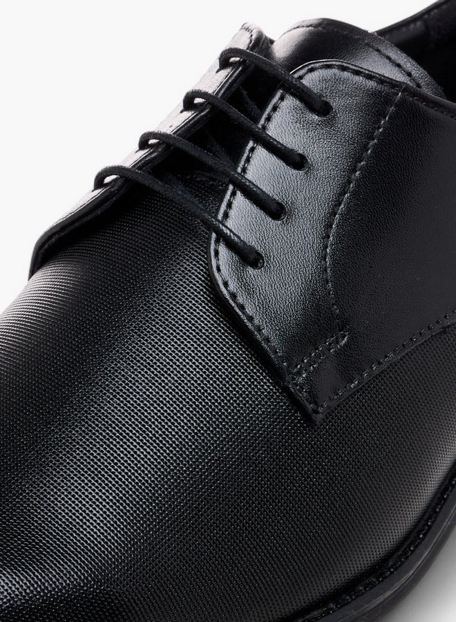 DUCHINI Men's Textured Lace-Up Derby Shoes  - Image 4