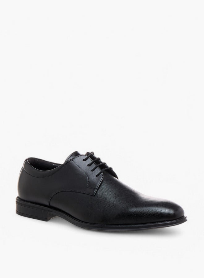 DUCHINI Men's Textured Lace-Up Derby Shoes - Image 1
