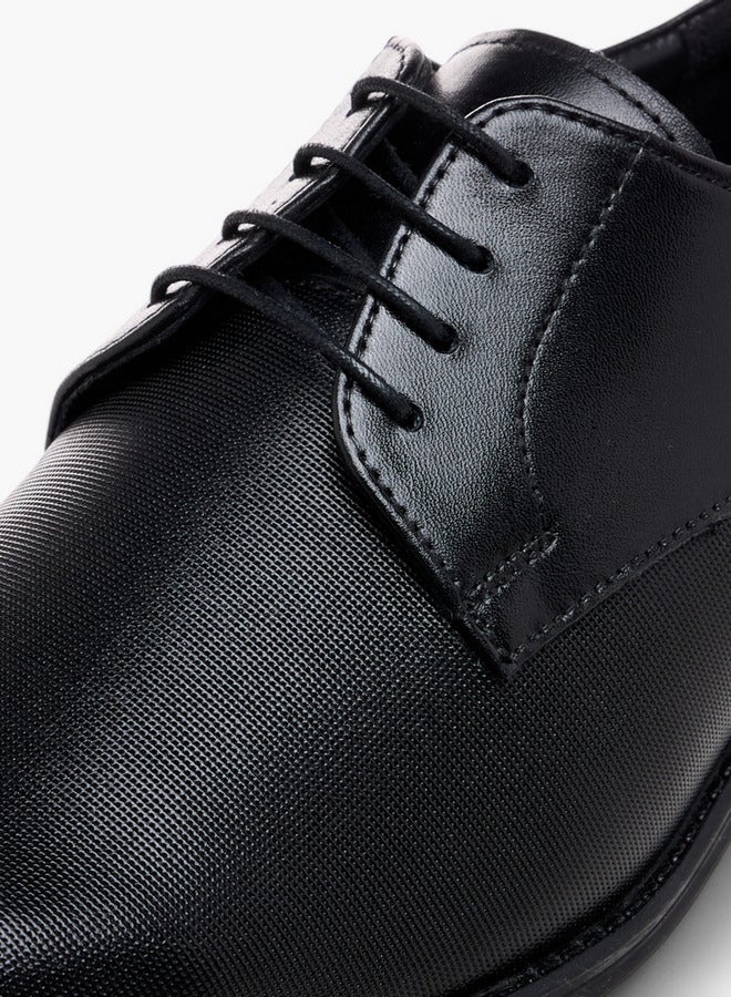 DUCHINI Men's Textured Lace-Up Derby Shoes - Image 4