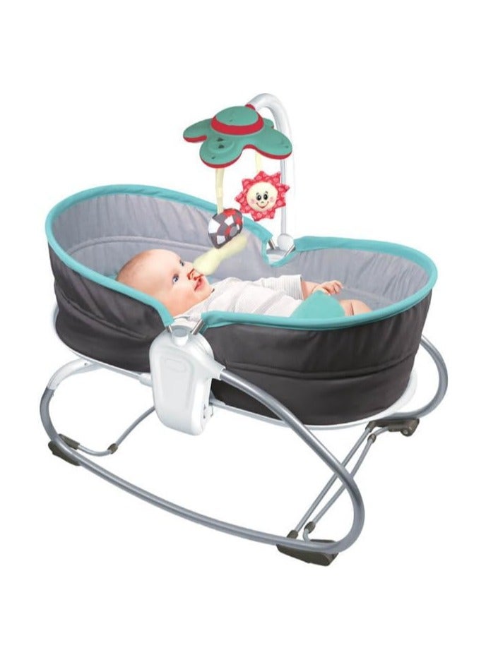 تيبيبي كرسي هزاز للأطفال 3 في 1 من Tiibaby 68148 مع موسيقى وضوء واهتزاز، قابل للتحويل إلى مهد ومقعد، 0+ أشهر - Image 1