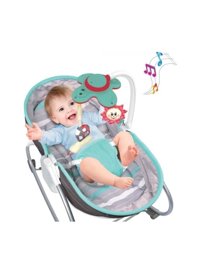 تيبيبي كرسي هزاز للأطفال 3 في 1 من Tiibaby 68148 مع موسيقى وضوء واهتزاز، قابل للتحويل إلى مهد ومقعد، 0+ أشهر - Image 2