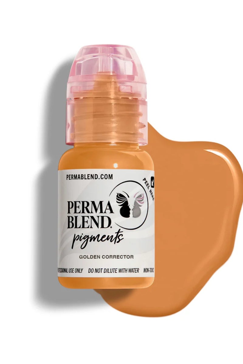 Perma Blend Perma Blend Golden Corrector PMU Pigment – 15ml | Warm Yellow-Based Ink for Neutralizing Cool Brows - Image 1