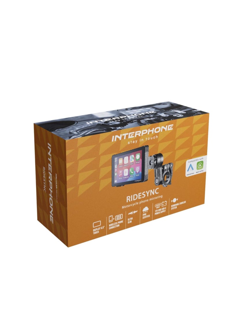 INTERPHONE - Interphone QUIKLOX - CARPLAY Motorcycle Display - Android with Handlebar Mount, Can be used with Quiklox Car and Motorcycle Mounts - Image 1