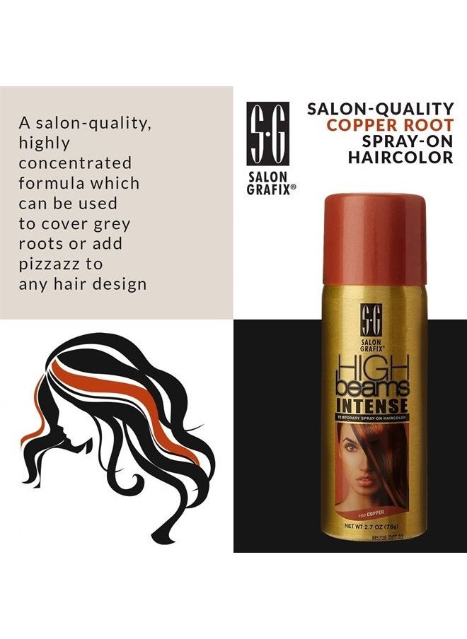 High Ridge - High Beams Intense Spray-On Hair Color -Copper - 2.7 Oz - Add Temporary Color Highlight to Your Hair Instantly - Great for Streaking, Tipping or Frosting - Washes out Easily - Image 1
