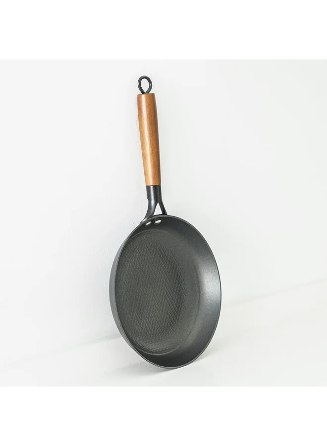 DANUBE HOME Chef'S Delight Light Cast Iron Wok Pan Non Stick Surface Durable And Heat Efficient Perfect For Stir Frying And Deep Frying Ideal For Home Kitchens -28Cm