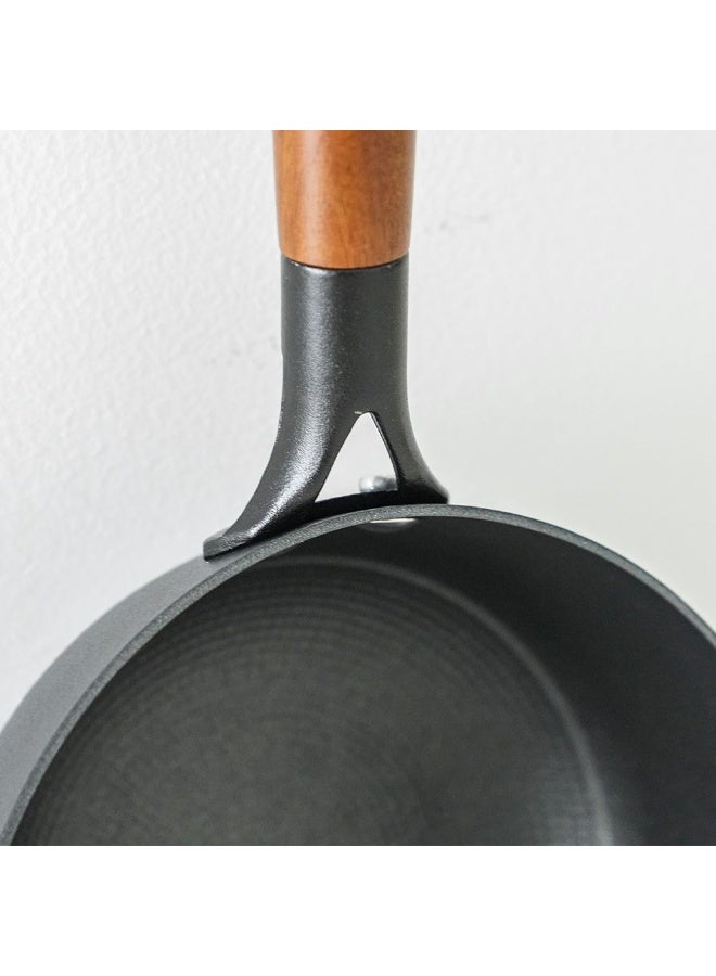 DANUBE HOME Chef'S Delight Light Cast Iron Wok Pan Non Stick Surface Durable And Heat Efficient Perfect For Stir Frying And Deep Frying Ideal For Home Kitchens -28Cm - Image 2