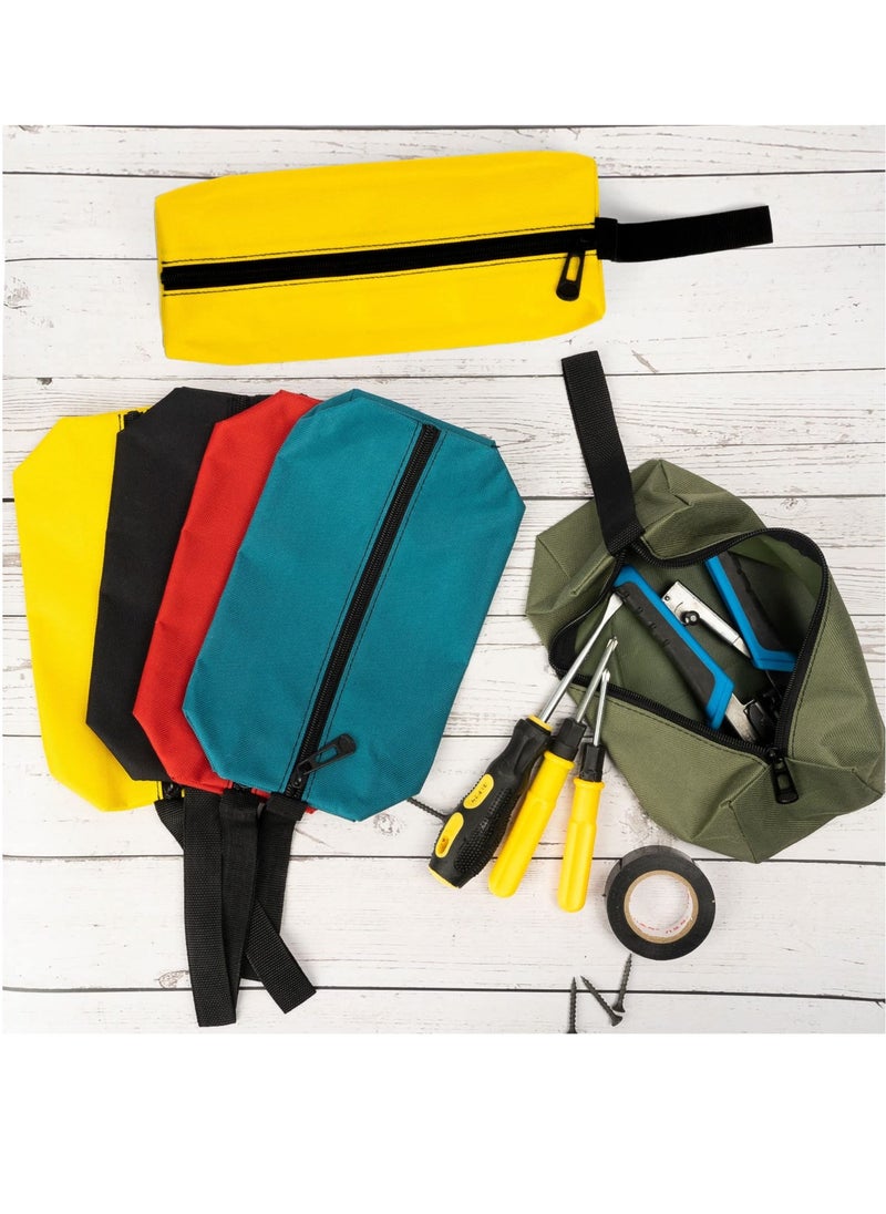 Excefore - Multipurpose Zipper Tool Bag, 4 Pcs Canvas Zipper Bags, Heavy-Duty Tool pouch, Electrician tool pouch, Heavy Duty Tool Pouch Tote Bags Organize Storage (Army Green, Black, Cyan-blue, Yellow) - Image 1
