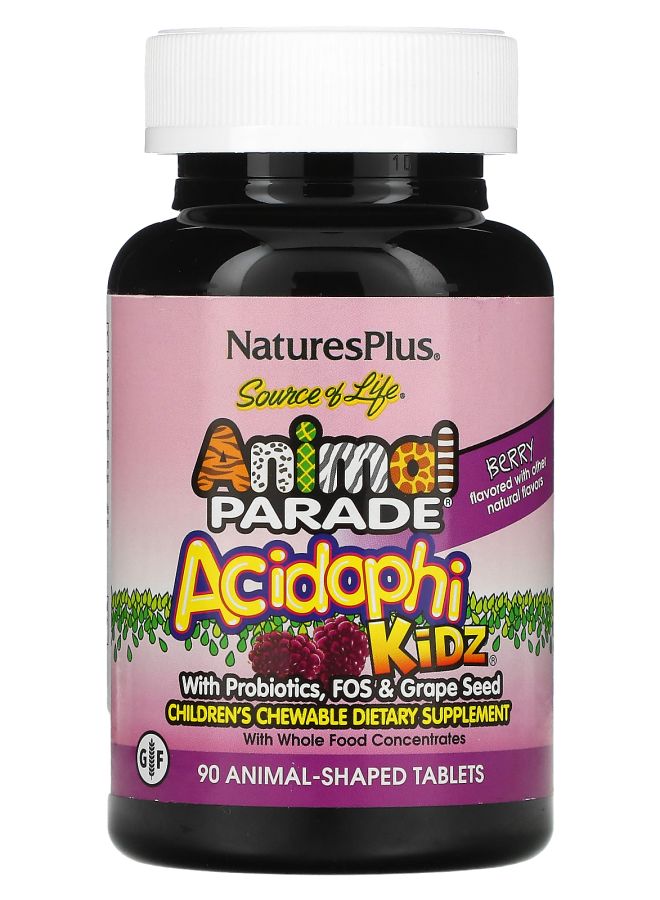 Source of Life Animal Parade AcidophiKidz Children's Chewable Berry 90 Animal-Shaped Tablets