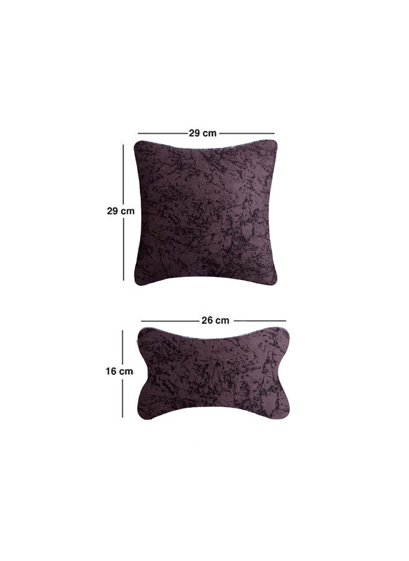 Adroitz Adroitz Velvet Brown Car Cushion Neck Back Rest Pillow for All Car Set of 4 _Ak223  - Image 3