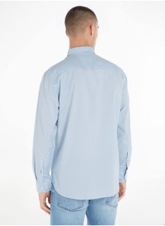 TOMMY HILFIGER Men's Core Flex Poplin Shirt - Cotton, Blue  - Image 3