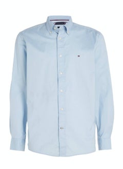 TOMMY HILFIGER Men's Core Flex Poplin Shirt - Cotton, Blue  - Image 2