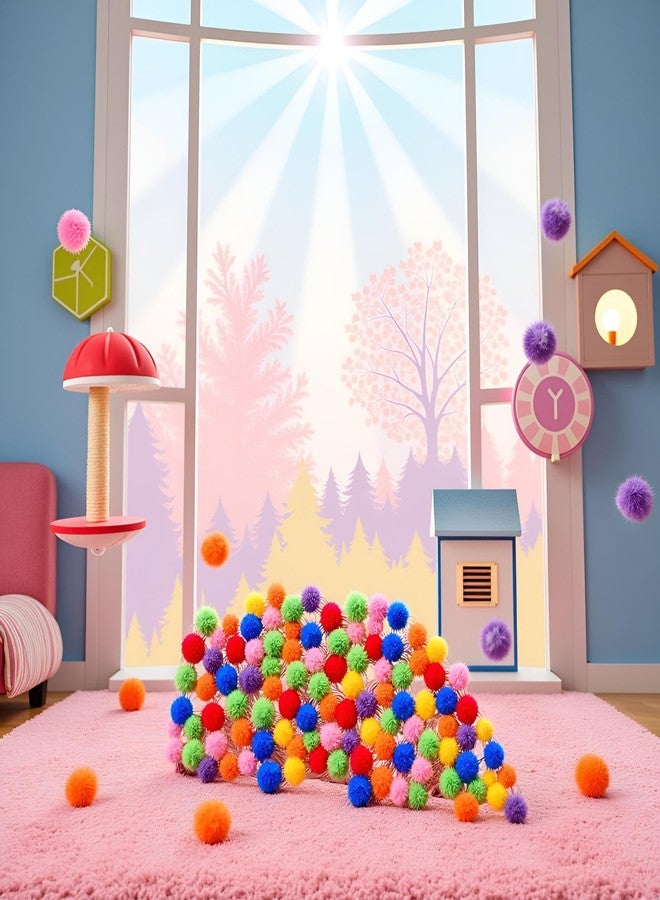 GANPUB 100Pcs Colorful Mini Sparkly Glitter Tinsel Balls Small Pom Ball Cat Pom Pom Balls for Cat Bouncy Ball Sparkle Pet Supplies - Image 2