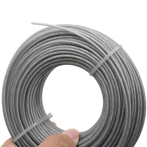 Akuoly Grass Trimmer Line Nylon Steel 0.095'' 164ft/50m Round String Trimmer Spool Replacement, Steel Metal Core and Nylon Coating for Tough Weeds in Gardens and Lawns - Image 4