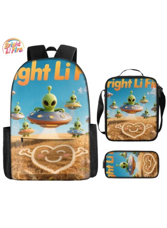 واضح من النار حقيبة كرتونية من ثلاث قطع، يسهل التعامل معها في مناسبات مختلفة (متوفرة للطلاب والأطفال والأصدقاء في النزهايات وتسلق الجبال والتعليم المدرسي وما إلى ذلك) | الكتفين + حقائب اليد + حقائب القرطاسية | موسم العودة إلى المدرسة / هدايا المهرجان - 28 - Image 1