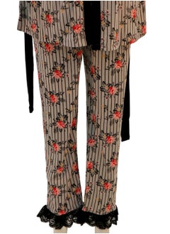 JOANNA JOANNA Women's Short Sleeve Robe Cami & Trouser 3 Pieces Set  Sleepwear with Removable Waist Belt, Dark Rose  - Image 2