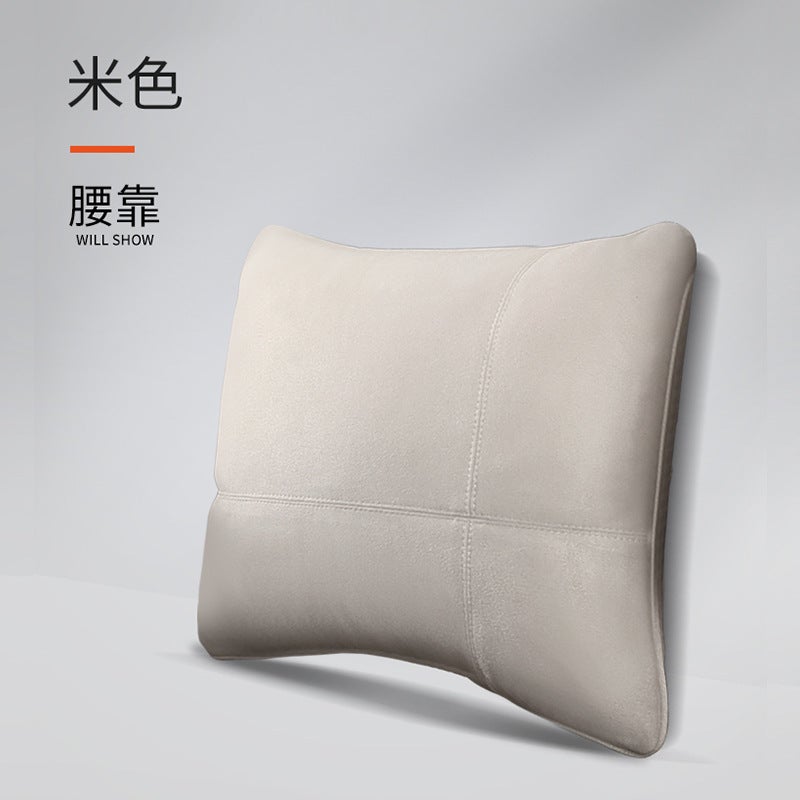 Generic Velvet Deer Car Headrest Lumbar Support Set Beige waist 9601B 