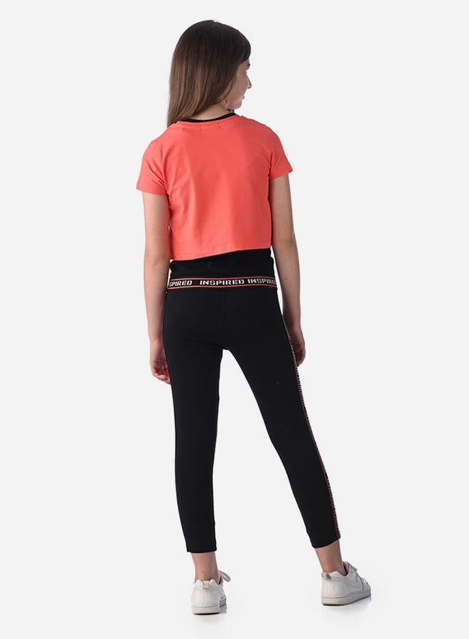 Victor and Jane Slogan Print Round Neck T-Shirt and Joggers Set