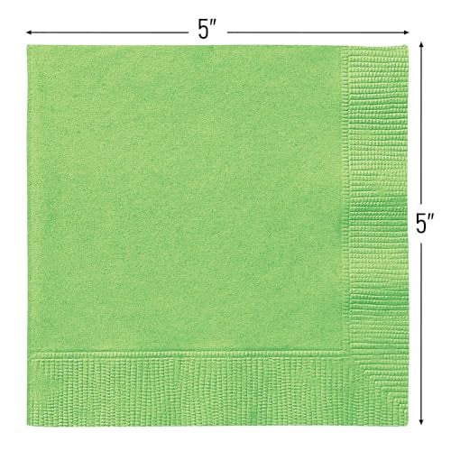 Unique Lime Green Solid Beverage Paper Napkins - 5"x5", Pack of 20 - Soft & Durable, Vibrant & Elegant - Perfect For Parties or Events - Image 2