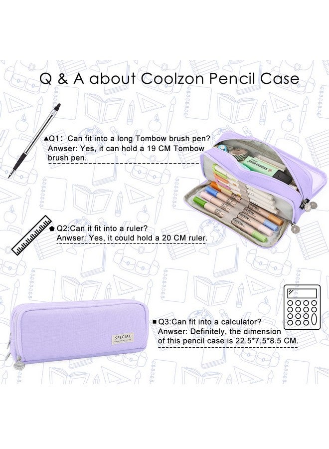 Coolzon Large Pencil Case for Girls Boys,Big Capacity Pencil Cases with 3 Compartments Pen Bag Pouch Holder School Stationery Organizer Makeup Cosmetic Bag for Kids Women Men Teenagers Students, - Image 4