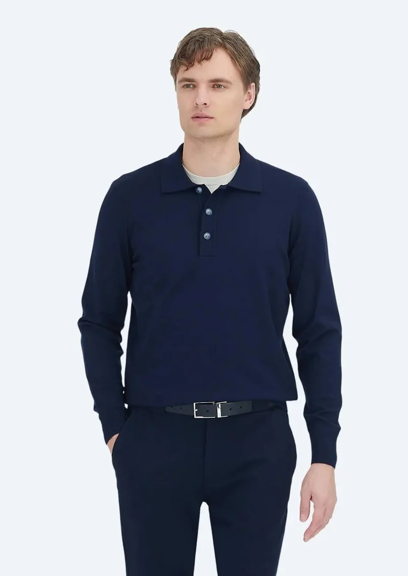 RAMSEY Navy Blue Knitwear Sweatshirt