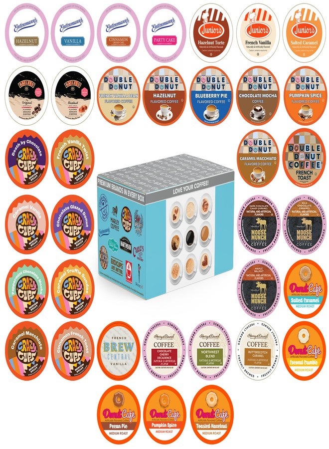 Crazy Cups Flavored Coffee Pods Variety Pack for Keurig K Cups Brewers, Assorted Flavored Coffee Sampler, 36 Count(Pack of 1) - Image 1
