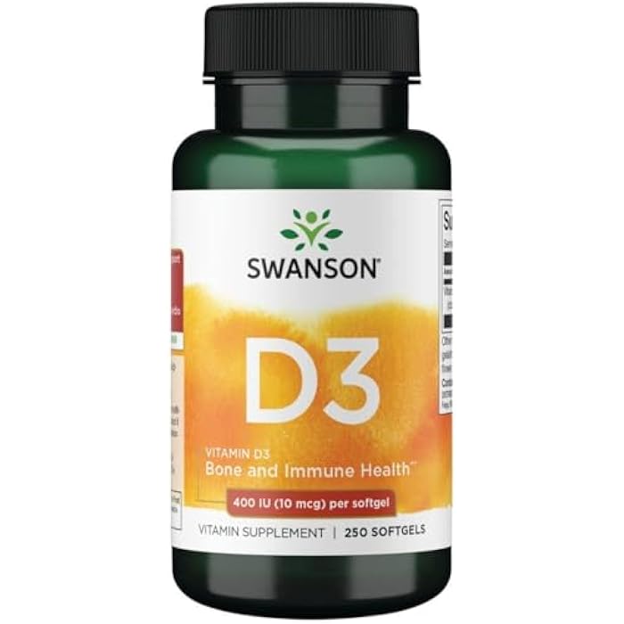 Swanson Vitamin D3 400IU (10 MCG) 250 SGELS - Image 1
