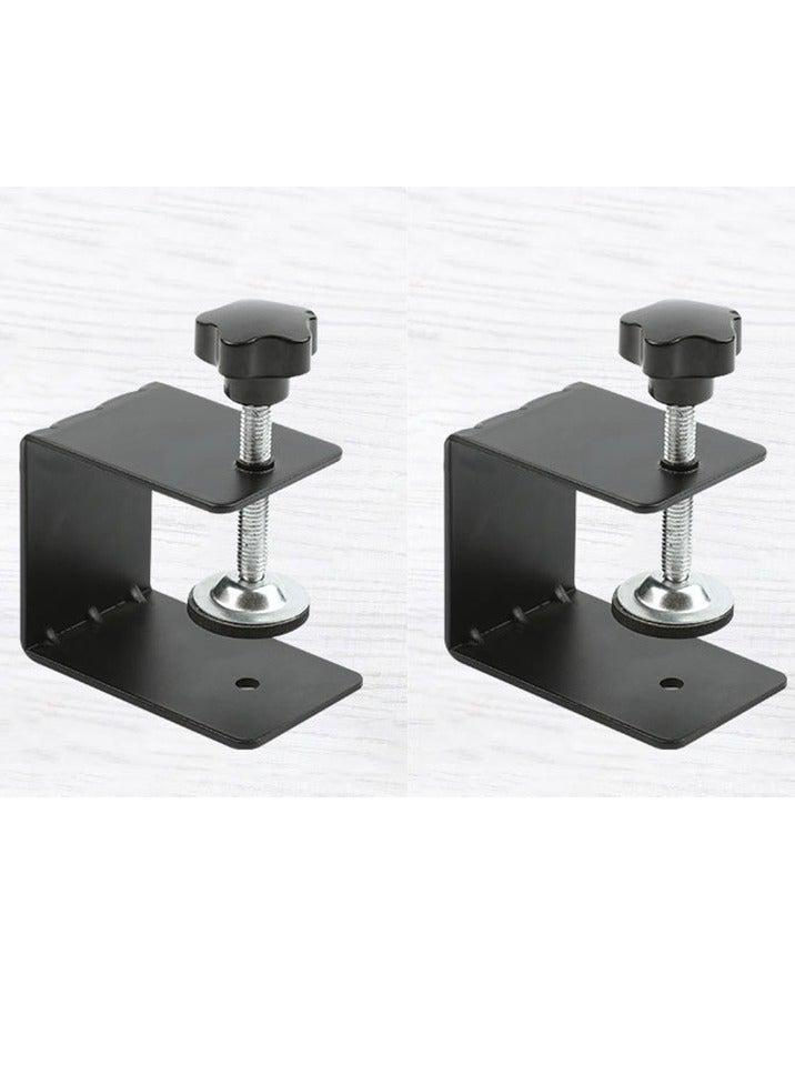 VITION 2Pcs Drawer Fixing Clamp, Heavy Duty Metal Cabinet Installation Clamp, Drawer Front Clamp Desk Mounting Clamp for Woodworking Fixed (Black) - Image 1