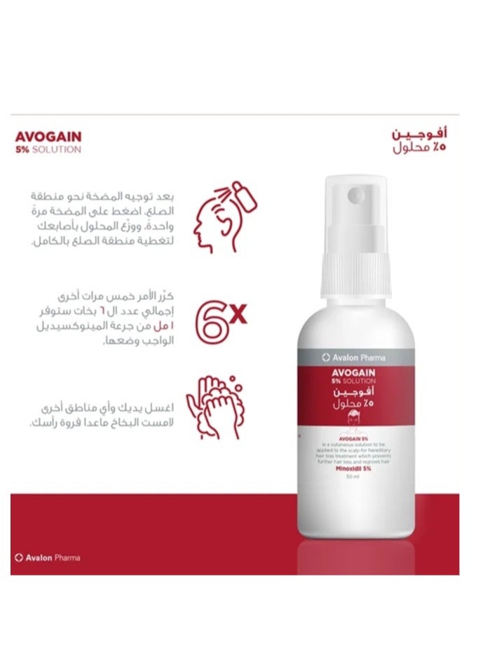 Avalon Pharma Avogain 5% Clear Spray for Men 50 ml - Image 3