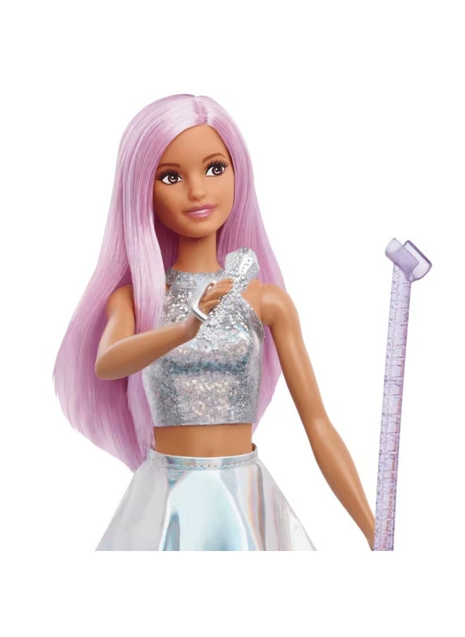 Barbie Barbie Careers Pop Star Doll with Long Pink Hair and Iridescent Skirt  - Image 1