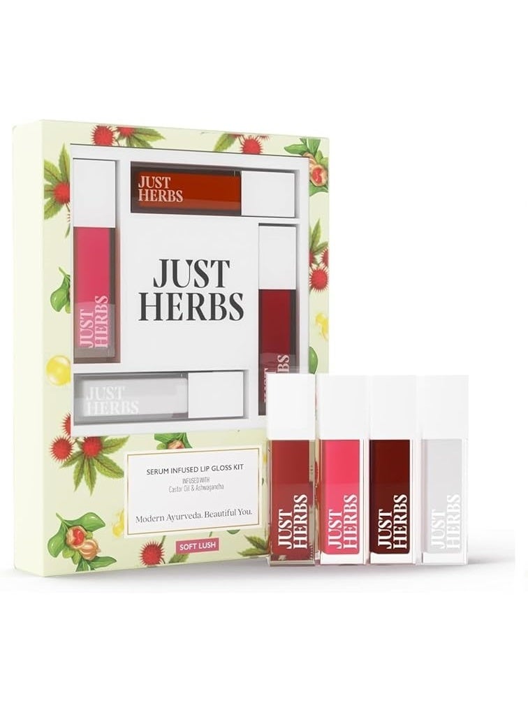 جاست هيربز ملمع شفاه "Just Herbs" للنساء (4 في 1) - ملمع شفاه مرطب ولامع بتركيبة غنية بالسيروم، غير لزج، وزن 4 جم (درجة Soft Lush) (عبوة من قطعتين) - Image 2