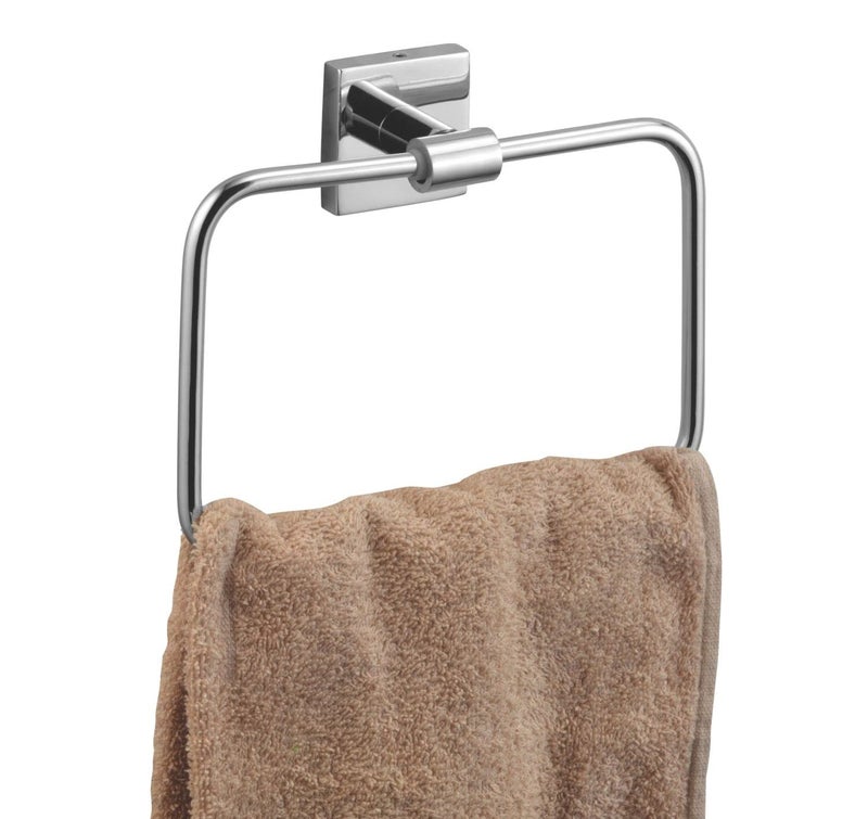 Kyoto KYOTO CUBON Towel Ring Brass Chrome Finished Wall Hanging RingTowel RingNapkin HolderTowel Hanger for Kitchen Wash Area Bathroom Accessories Pack of 1  - Image 1