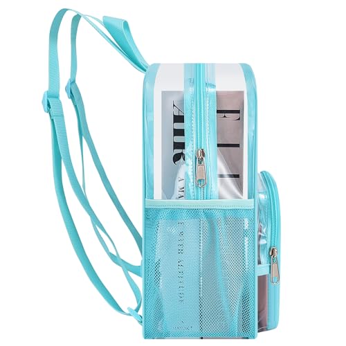 Busiuw Clear Backpack for Stadium Events 12x12x6 with Front Pocket for Concert Sport Fashion Women Backpack Events Work Travel(Aqua) - Image 4