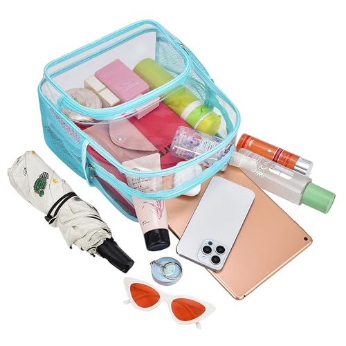 Busiuw Clear Backpack for Stadium Events 12x12x6 with Front Pocket for Concert Sport Fashion Women Backpack Events Work Travel(Aqua) - Image 3