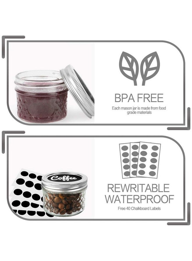 VERONES Mason Jars Canning Jars, 4 OZ Jelly Jars With Regular Lids and Bands, Ideal for Jam, Honey, Wedding Favors, Shower Favors, DIY Spice Jars, 32 PACK,Extra 32 Lids - Image 4
