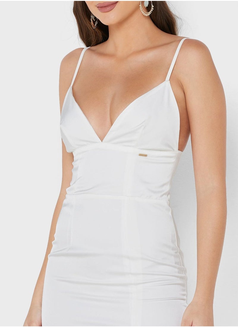 Anita's Strappy Plunge Bodycon Dress - Image 3