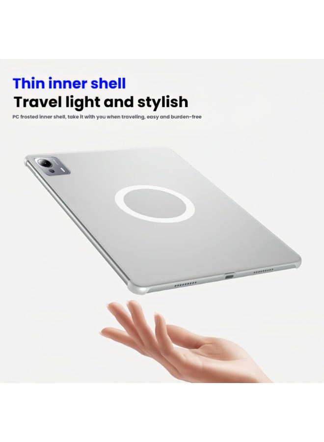 general Case Compatible with Xiaomi Mi Pad 7 Ultra 14 inch 2025 【Supports Pencil】, Hybrid Detachable Magnetic Tri-fold Stand Cover, Matte Clear Back, Auto Wake/Sleep - Image 3