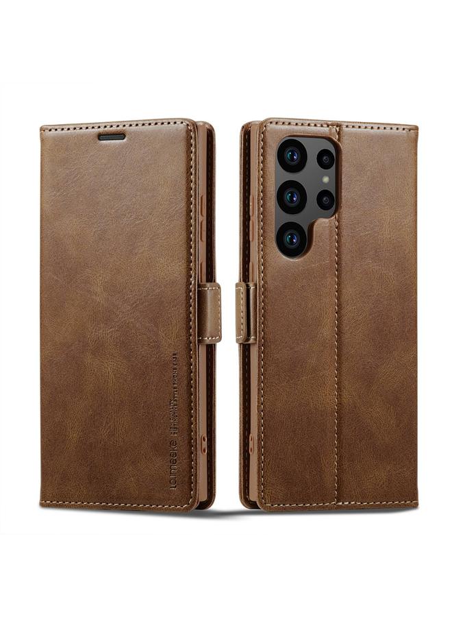 LC.IMEEKE Case For Samsung Galaxy S23 Ultra 5G RFID Anti-theft Leather Phone Case - Image 2