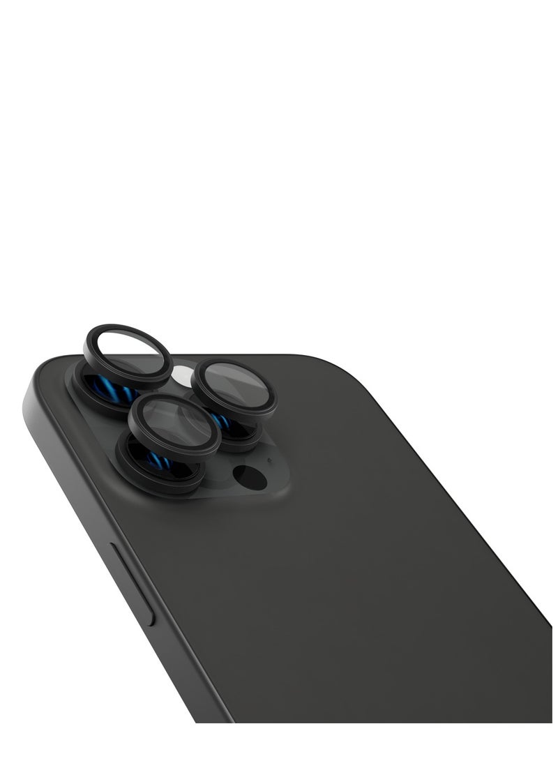 froog iPhone 15 Pro and Pro Max Camera Lens Protector Ultra Pure 360° Aluminum Lens Shield / Shatter Protection / Anti Fingerprint / Anti Scratch / HD Clarity Lens Protection - Black - Image 1