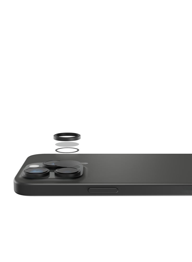 froog iPhone 15 Pro and Pro Max Camera Lens Protector Ultra Pure 360° Aluminum Lens Shield / Shatter Protection / Anti Fingerprint / Anti Scratch / HD Clarity Lens Protection - Black - Image 2