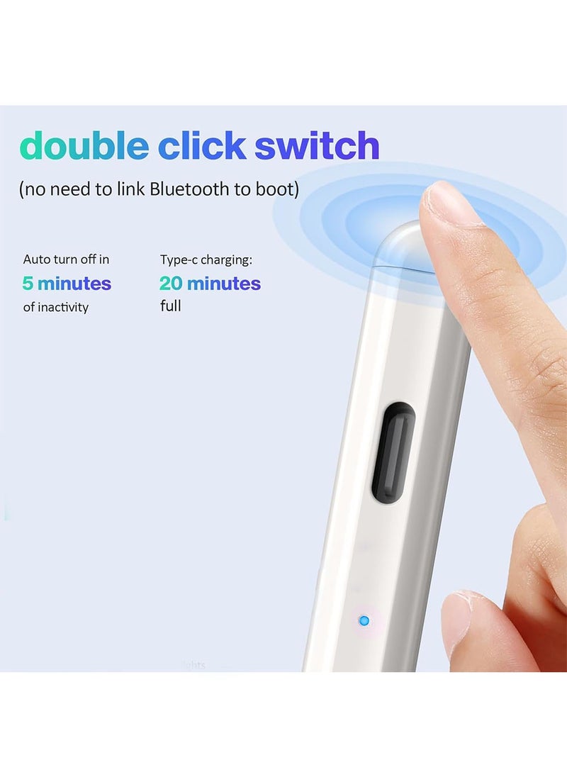 LNKOO Active Digital Stylus Pen Pencil Pro 2nd generation iPad Pen with Fast Charging & Palm Rejection For Apple iPad 2018 and Later White  - Image 4