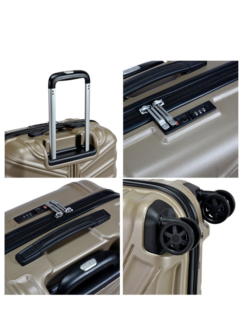 eminent Hard Case Travel Bag Large Luggage Trolley TPO Lightweight Suitcase 4 Quiet Double Spinner Wheels with TSA Lock KK30 Gold Champagne  - Image 4