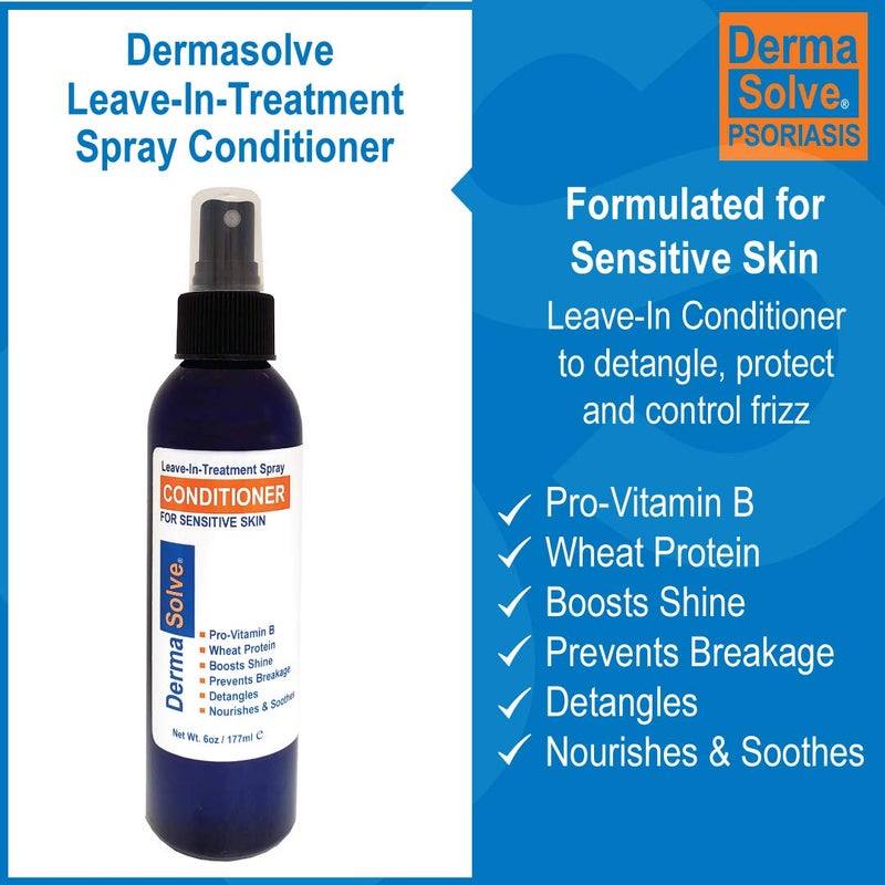 Dermasolve Psoriasis Shampoo and Leave-In Styling Spray Conditioner (Combo Pack) | Detangler for Sensitive Skin, Soothing Anti Dandruff, De-Flake, Dry Scalp Treatment for Seborrheic Dermatitis & Damaged Hair - Image 3